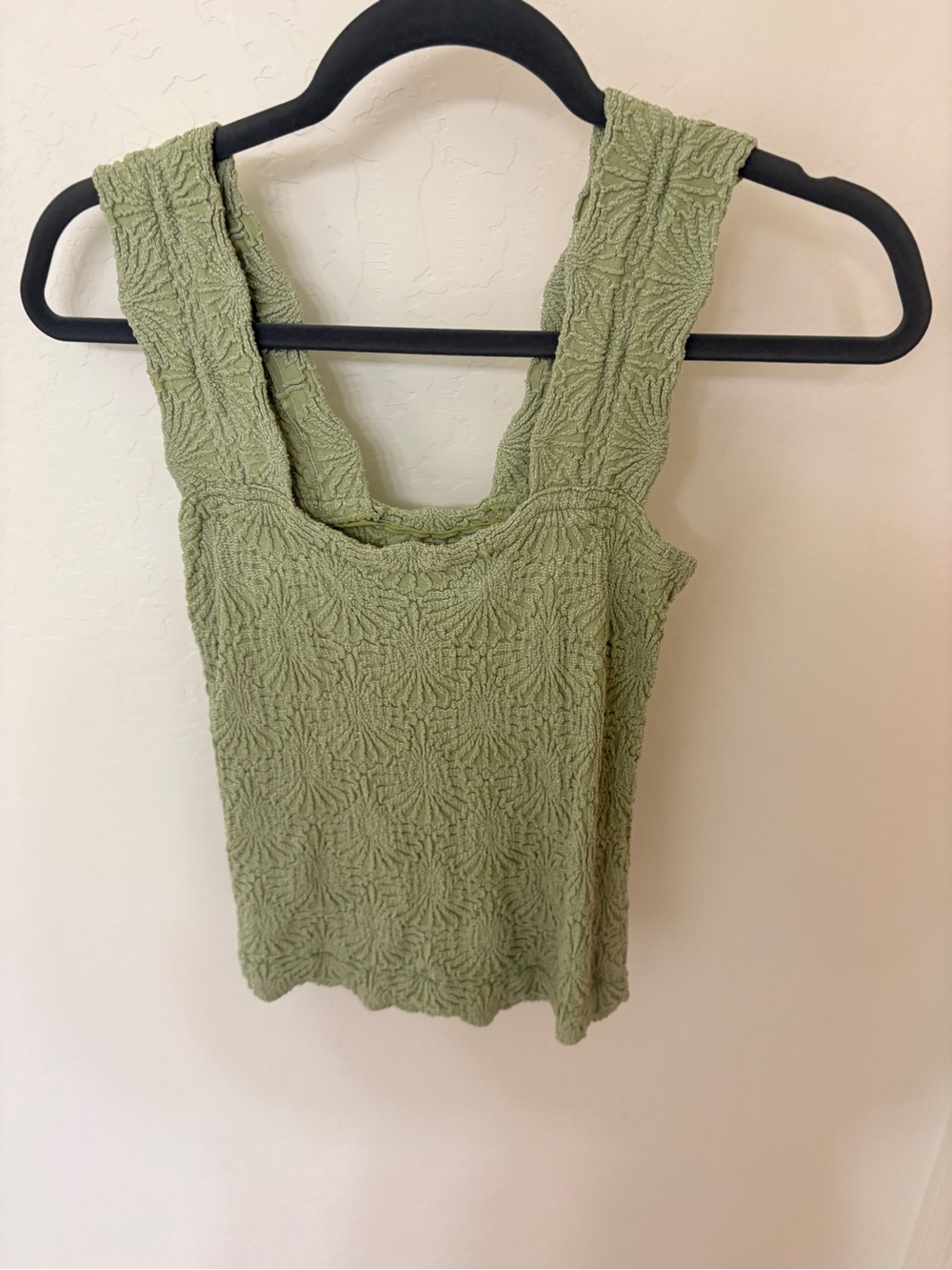 Textured Olive Green Tank Top